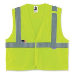 Ergodyne 21497 GloWear 8260FRHL Class 2 FR Safety Hook and Loop Vest, Modacrylic/Kevlar, 2X-Large/3X-Large, Lime, Ships in 1-3 Business Days EGO21497