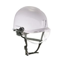 Ergodyne 60215 Skullerz 8974V Class E Safety Helmet w/8991 Visor Kit, Clear Lens, 6-Pt Ratchet Suspension, White, Ships in 1-3 Business Days EGO60215