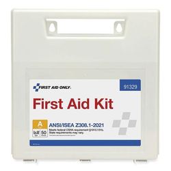 First Aid Only 91329 ANSI 2021 First Aid Kit for 50 People, 184 Pieces, Plastic Case FAO91329