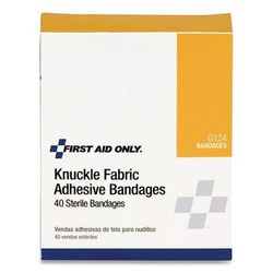 First Aid Only G124 Fabric Bandages, Four-Wing Knuckle, 2.5 x 3.25, 40/Box - Box of 6 FAOG124