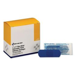 First Aid Only H175 Adhesive Blue Metal Detectable Bandages, 1 x 3, Plastic with Foil, 100/Box, 12 Boxes/Carton ACMH175