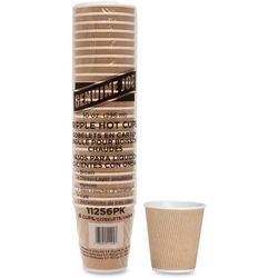 Genuine Joe 11256 Rippled Hot Cup - 10 fl oz - 25 / Pack - Brown - Beverage, Hot Drink - Pack of 25 GJO11256