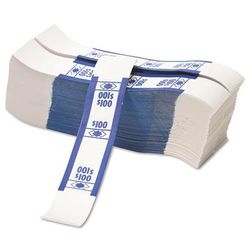 Iconex 94190060 Color-Coded Kraft Currency Straps, Dollar Bill, $100, Self-Adhesive, 1000/Pack - Pack of 1,000 ICX94190060