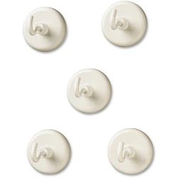 Learning Resources LER2698 Original Magnetic Hooks, 1.1/4" D, 5/PK, White - Pack of 5 LRNLER2698