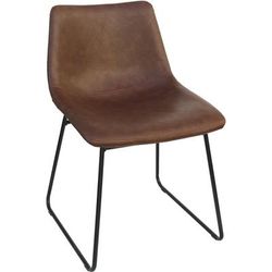 Lorell 42957 Mid-century Modern Sled Guest Chair, Tan Bonded Leather Seat, Sled Base, Tan, Bonded Leather, 18.75" Seat Width, 18.9" x 22.3" Depth x 29