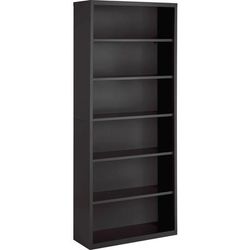 Lorell 59695 Bookcase, 6-Shelf, Steel, 34-1/2"x12-5/8"x30", Charcoal LLR59695