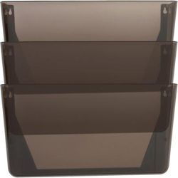 Lorell 60002 Wall File Pockets, 13-1/8"x4-1/4"x14-3/4", 3/PK, Smoke - Pack of 3 LLR60002