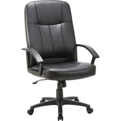 Lorell 60120 High Back Chair, Leather, 26 x29 1/2 x49 13/16 , Black LLR60120