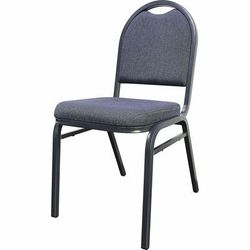 Lorell 62514 Blue Stack Chairs with Round-Back, 18 x 22 x 35 1/2 - Case of 4 LLR62514