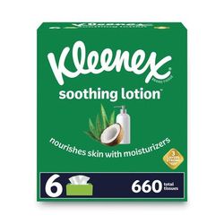 Kleenex 51758 Lotion Facial Tissue, 3-Ply, White, 110 Sheets/Box, 6 Boxes/Pack - Pack of 6