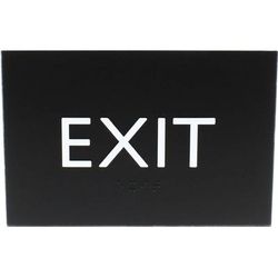 Lorell 02671 Exit Sign, 1 Each, 4.5" x 6.8" Height, Rectangular Shape, Easy Readability, Braille, Plastic, Black LLR02671