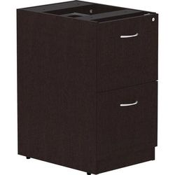 Lorell 18221 Essentials Espresso Laminate Pedestal, 16" x 22" x 28.3" Pedestal, Material: Polyvinyl Chloride (PVC) Edge, Metal Drawer, Finish: Espress
