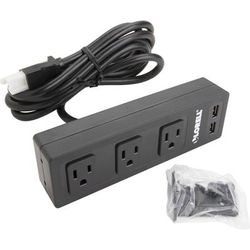 Lorell 33993 Under Desk AC Power, Black