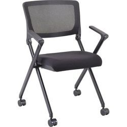 Lorell 41845 Nesting Chairs w/Arms, 24-3/8"x22-7/8"x35-3/8", 2/CT, Black - Case of 2 LLR41845