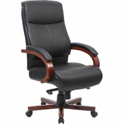 Lorell 69531 High Back Executive Chair, 27" x 31" x 47", Black/Cherry LLR69531
