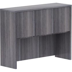 Lorell 69621 Weathered Charcoal Laminate Desking, 48" x 15" x 36", Drawer(s)3 Door(s), Material: Polyvinyl Chloride (PVC) Edge, Finish: Weathered Char