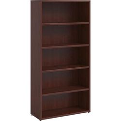 Lorell PBK3469MY Bookcase, 5-Shelf, Prominence, 34"Wx12"Dx69"H, Mahogany LLRPBK3469MY