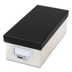 Oxford 24401226 Index Card Storage Box, Holds 1,000 3 x 5 Cards, Pressboard, Marble White/Black, 5.5 x 11.5 x 3.88 OXF24401226