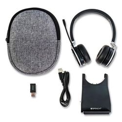 Spracht ZUMBTP410 ZuM BT Prestige Headset with USB Dongle, Binaural, Over-the-Head, Black SPTZUMBTP410