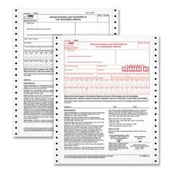 TOPS 2202 1096 Summary Transmittal Tax Forms, Two-Part Carbonless, 8 x 11, 1/Page, 10 Forms - Pack of 10