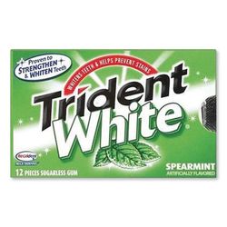 Trident® AMC67610 Sugar-Free Gum, White Spearmint, 16 Sticks/Pack, 9 Packs/Box - Box of 9