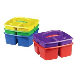 Storex 00941U06C Small Art Caddies, 9.25 x 9.25 x 5.25, Blue/Red/Yellow/Green/Purple, 5 per pack - 1 Set STX00941U06C