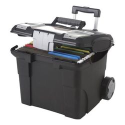 Storex 61507U01C Premium File Cart, 15w x 16.38d x 14.25 to 30h, Black STX61507U01C