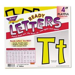 Trend Enterprises T79743 Ready Letters Playful Combo Set, Yellow, 4"h, 216/Set - 1 Set TEPT79743