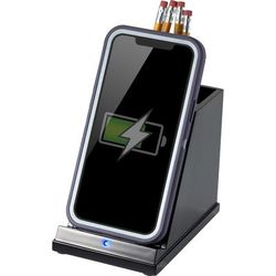 Victor CS100 Wireless Phone Charger with Pencil Cup - 1 / Each - Input connectors: USB