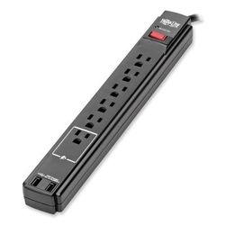 Tripp Lite TLP606USBB Protect It! Surge Protector, 6 Outlets, 6 ft Cord, 990 Joules, Black TRPTLP606USBB
