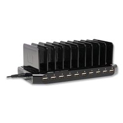 Tripp Lite U280010ST Desktop Charging Station with Adjustable , 10 Devices, 9.4w x 4.7d x 1h, Black