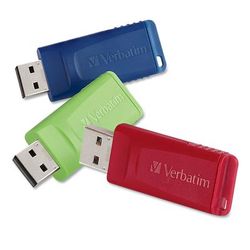 Verbatim 99811 Store 'n' Go USB Flash Drive, 32 GB, Assorted Colors, 3/Pack - Pack of 3 VER99811