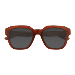 Unisex s square Dark Orange Acetate Prescription sunglasses - Eyebuydirect s Teak