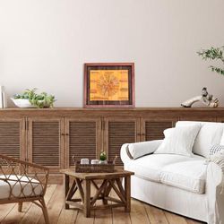 'Abstract-Inspired Warm-Toned Wood Wall Art from Guatemala'