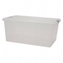 IRIS 68 Quart Storage Box with Lid, 1/2"x26 1/8"x11 7/8", Clear (IRS100101)