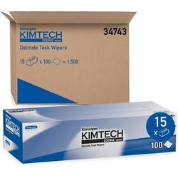 Kimtech Delicate Task Wipers, 3-Ply, 119 Sheets, 15BX/CT, White (KCC34743CT)
