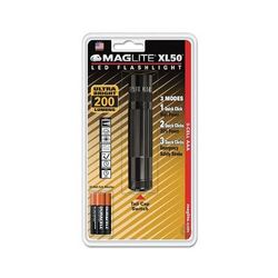 Maglite XL50 LED Flashlight, 3 AAA, 200 Lumens, Black (459-XL50-S3016)