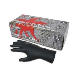 MCRTM Safety Nitrile Disposable Gloves, NitriShield Stealth XtraTM, Rolled Cuff, Unlined, Large, Black, 6 mil Thick (127-6062L)