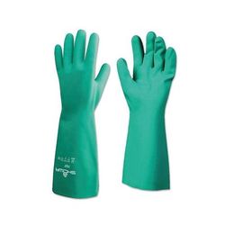 Showa Nitrile Disposable Gloves, Gauntlet Cuff, Unlined Lined, 9/Large, Green, 15 mil (845-727-09)
