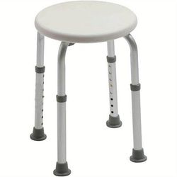 TEMU Adjustable Height Shower Stool - Aluminum Frame, Non-slip Feet, Easy Assembly, Bath Seat For