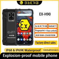 Explosion Proof RunGee Ex-H90 Rugged IP68 Zello PTT Waterproof C 8GB+256GB 108MP Triple Camera 6.36" FHD 5000mAh NFC Android 11