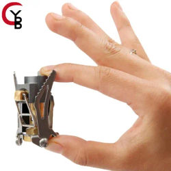 Ultralight Mini Camping Stove, 2600W Power Titanium Alloy Automatic Foldable Outdoor Cookware Tool for Picnic, Cookout, Hiking
