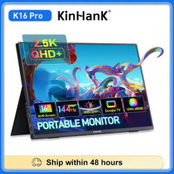 KINHANK K16 Pro 16" Gaming Monitor Smart Portable Monitor with Google TV 2.5K HD 144Hz for PC Laptop Phone Xbox PS4 PS5 Switch