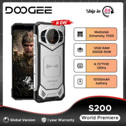 Global Version DOOGEE S200 Rugged Phone 32GB(12+20) 256GB 6.72" FHD+ 120Hz Dimensity 7050 100MP Camera 10100mAh 33W Charge NFC