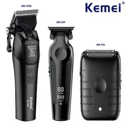 Kemei KM-1858 9000RPM 10W Hair Clipper,KM-264 Rechargeable Electric Trimmer,Original KM-T95 Shaver For Men Barber Clippers Kit
