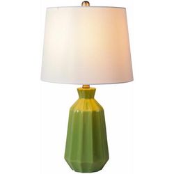 Schlettau 24"H x 13"W x 13"D Modern Green/White/Metallic - Nickel/Translucent Table Lamp - Boutique Rugs
