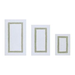 Hotel Collection 100% Cotton 3 Piece (17" X 24" | 21" X 34" | 24" X 40") Bath Rug Set by Achim Home Décor in White Sage
