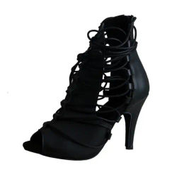 Venus Lure-Bottes de brevNoire à Talons Hauts Peep Parker, Botte de Rinçage pour Phtaline, 10cm