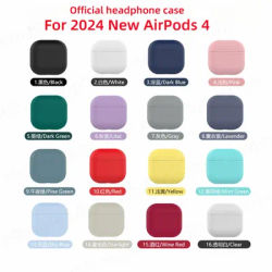 ﻿ Étui AirPods 4 en Silicone souple, housse de protection pour écouteurs Apple, couleur unie, USB