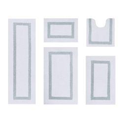Hotel Collection 100% Cotton 5 Piece (17" X 24" | 20" X 20" | 21" X 34" | 24" X 40" | 20" X 60") Bat by Brylane Home in White Blue